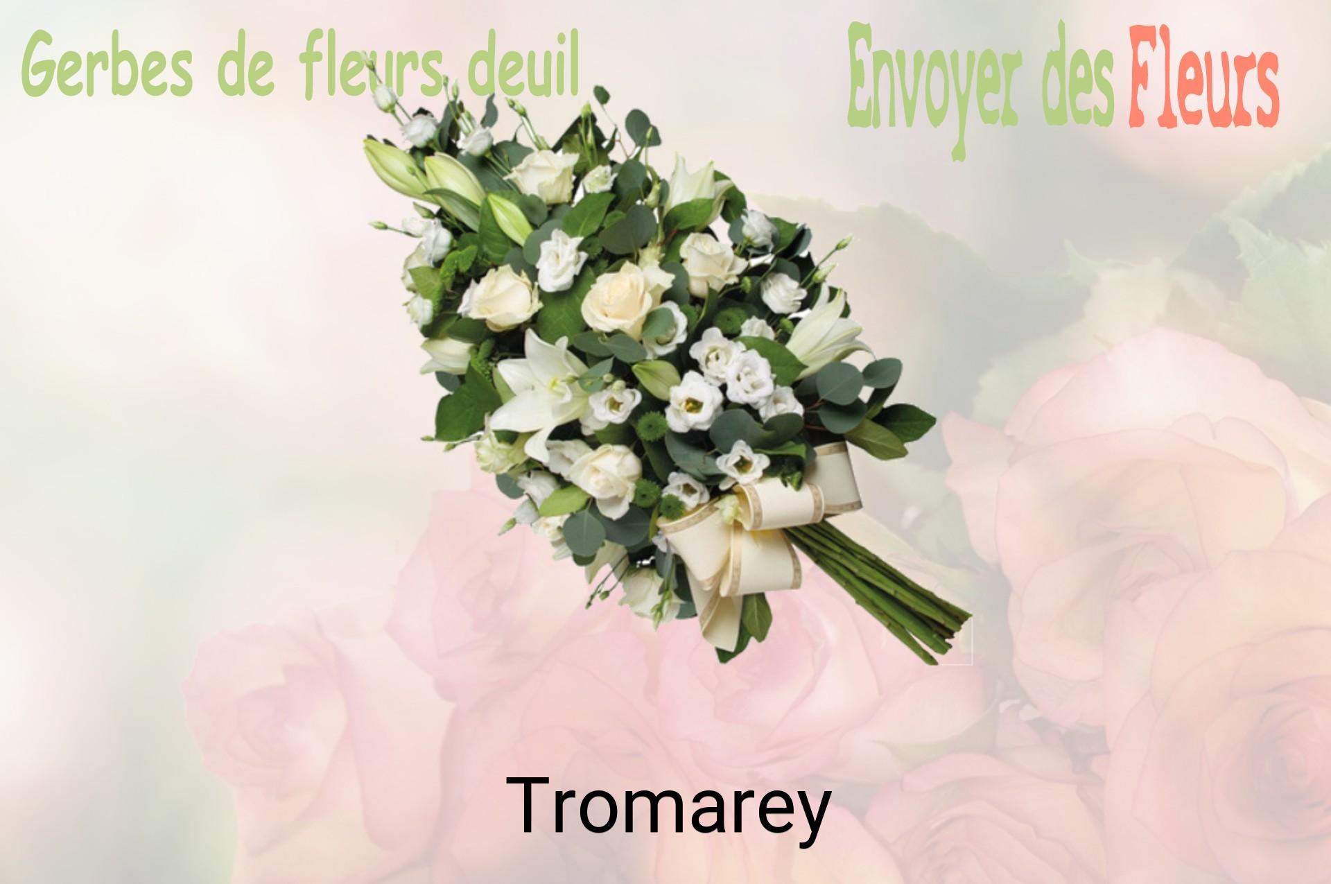 Gerbe de fleurs de deuil livrée à Tromarey